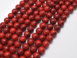 Red Howlite Beads, 8mm Round Beads-BeadBasic