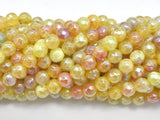 Mystic Coated Fire Agate- Yellow, 6mm, Faceted-BeadBasic