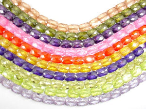 CZ beads, 6 x 8 mm Faceted Rectangle-BeadBasic