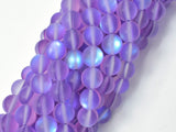 Matte Mystic Aura Quartz-Purple, 8mm (8.5mm) Round-BeadBasic