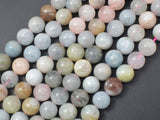 Beryl Beads, Morganite, Aquamarine, Heliodor, 10mm Round-BeadBasic