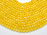 Jade - Yellow, 8mm, Round, 15 Inch-BeadBasic