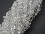 Clear Quartz, 4mm - 9mm Pebble Chips Beads, 33 Inch-BeadBasic