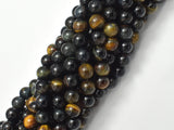 Blue / Yellow Tiger Eye, 8 mm Round Beads, 15.5 Inch-BeadBasic