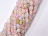 Mystic Coated Beryl, Aquamarine, Morganite, Heliodor, AB Coated, 6x8 Nugget-BeadBasic