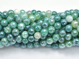 Mystic Coated Banded Agate-Green, 8mm Faceted Round-BeadBasic