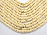 White Howlite Beads, 2.7x 6mm Heishi Beads-BeadBasic