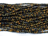 Blue / Yellow Tiger Eye, 4mm (4.3mm) Round Beads-BeadBasic