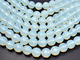 White Opalite Beads, 12mm Faceted Round Beads-BeadBasic