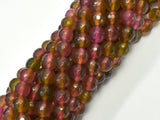 Watermelon Tourmaline Jade Beads - Multicolor, 8mm Faceted Round-BeadBasic