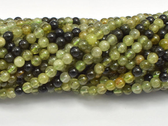 Green Garnet Beads, 4mm (4.5mm) Round Beads-BeadBasic