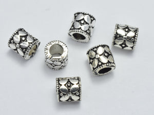 4pcs 925 Sterling Silver Beads-Antique Silver, 5x5mm, Tube Beads, Spacer Beads-BeadBasic