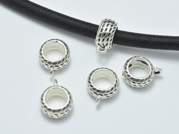4pcs 925 Sterling Silver Bead Connector-Antique Silver, Rondelle, 7.5x4mm, Hole 4.8mm-BeadBasic
