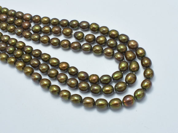 Fresh Water Pearl, Brown, 6x7mm Rice Beads-BeadBasic