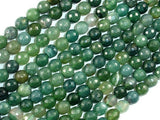 Moss Agate Beads, 6mm Faceted Round Beads, 15 Inch-BeadBasic