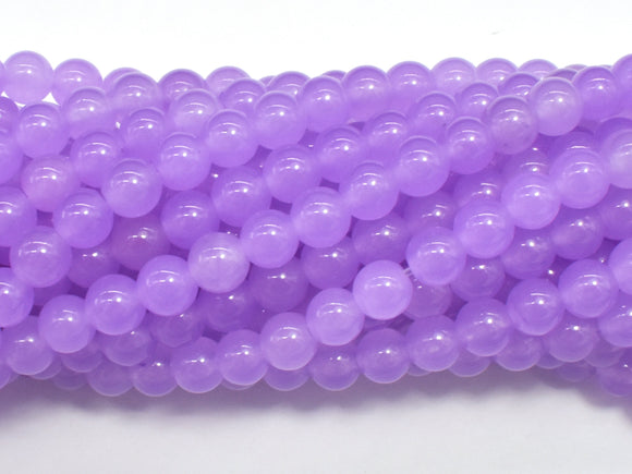 Jade - Purple, 6mm (6.3mm) Round Beads, 14.5 Inch-BeadBasic