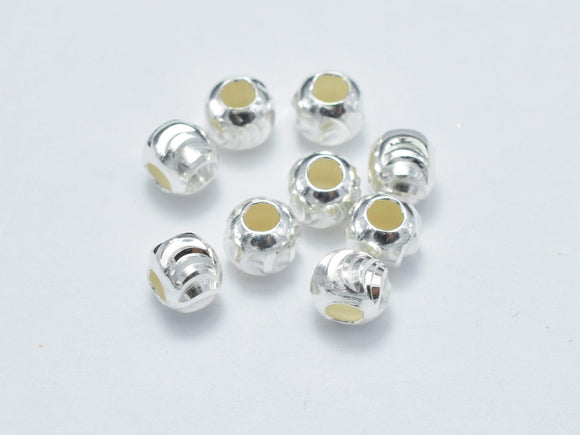 20pcs 4mm 925 Sterling Silver Beads, 4mm x 3.4mm Rondelle Beads-BeadBasic
