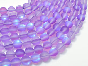 Matte Mystic Aura Quartz-Purple, 8mm (8.5mm) Round-BeadBasic