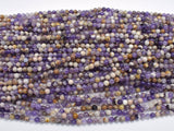 Chevron Amethyst Beads, 4mm (4.7mm) Round-BeadBasic