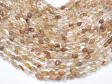 Copper Rutilated Quartz, Approx 6x9mm Nugget Beads, 15.5 Inch-BeadBasic