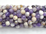 Chevron Amethyst Beads, 8mm, Faceted-BeadBasic