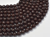 Jade Beads, Coffee, 8mm Faceted Round, 14.5 Inch-BeadBasic
