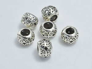6pcs 925 Sterling Silver Beads-Antique Silver, 5.5x4mm Rondelle Beads-BeadBasic