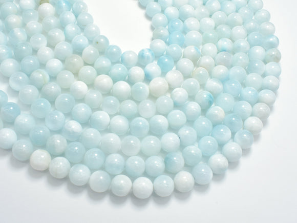 Dominican Larimar, Genuine Larimar, 8mm (8.5mm) Round Beads, 15.5 Inch-BeadBasic