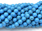 Howlite Turquoise Beads, Blue, 8mm Round Beads-BeadBasic