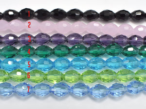 Crystal Glass Beads, 8x10 mm Faceted Rice-BeadBasic