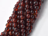 Amber Resin-Red, 6mm Round Beads, 26 Inch-BeadBasic