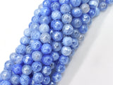 Mystic Coated Fire Agate- Blue, 8mm Faceted-BeadBasic