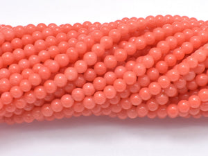 4 Strands Plastic (Imitation Pink Coral)-Salmon Pink, 4mm (4.4mm)-BeadBasic