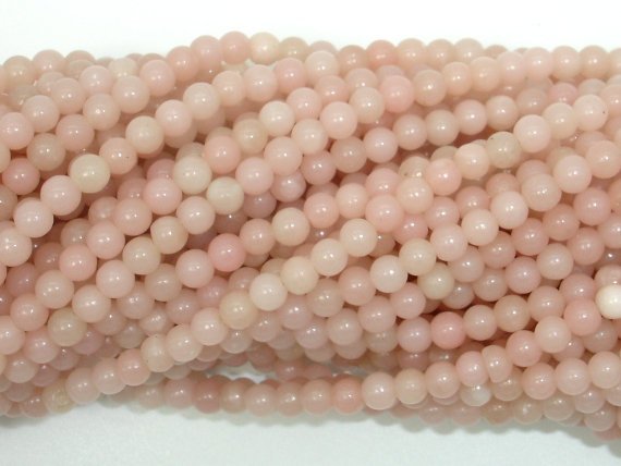 Pink Opal Beads, 4mm Round Beads-BeadBasic