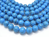 Howlite Turquoise Beads, Blue, 12mm Round Beads-BeadBasic