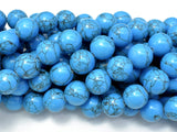 Howlite Turquoise Beads, Blue, 12mm Round Beads-BeadBasic