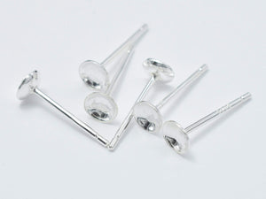 20pcs (10pairs) 925 Sterling Silver Earring Cup Stud Post-BeadBasic