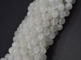 Selenite, Gypsum, 8mm (8.3mm) Round Beads-BeadBasic