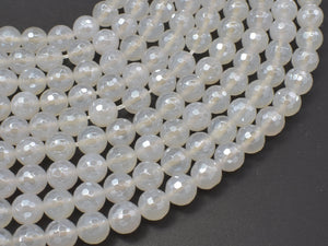 Mystic Coated White Agate, 8mm Faceted Round-BeadBasic