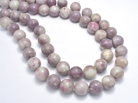 Lilac Jasper Beads, Pink Tourmaline Beads, 14mm, Round-BeadBasic