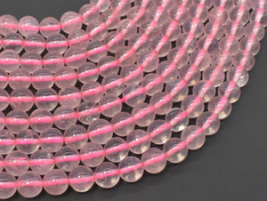 Rose Quartz Beads, 8mm Round Beads-BeadBasic