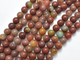 Red Amazonite Beads, 8mm, Round-BeadBasic