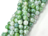 Mystic Coated Fire Agate- Green, 8mm Faceted-BeadBasic