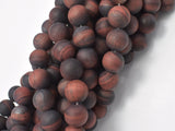 Matte Red Tiger Eye Beads, Round, 10mm, 15 Inch-BeadBasic