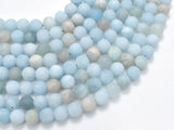 Matte Aquamarine Beads, 8mm (8.5mm) Round-BeadBasic