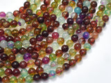 Dragon Vein Agate Beads, Green & Red, 6mm Round Beads-BeadBasic