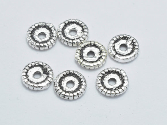 10pcs 925 Sterling Silver Spacers-Antique Silver, 6mm Space-BeadBasic
