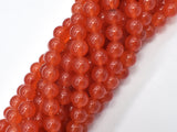 Jade - Orange Red, 8mm Round-BeadBasic