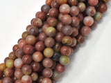 Red Amazonite Beads, 8mm, Round-BeadBasic