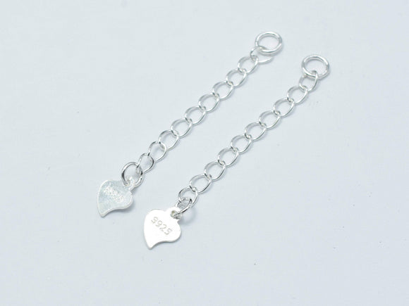 4pcs 925 Sterling Silver Extension Chain, 30mm Long-BeadBasic